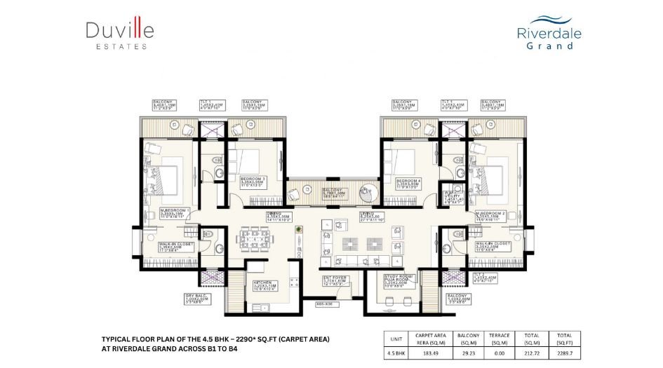 Duville-Riverdale-Grand-FLoor-Plan-4.5 BHK-2290 Sqft